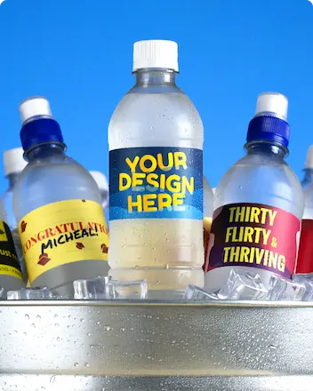 Water Bottle Labels for branding and packaging